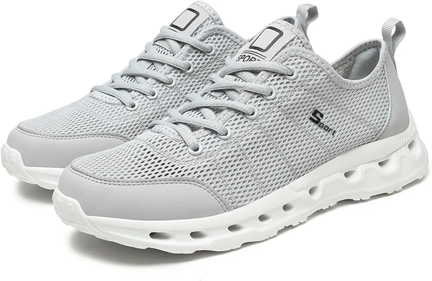 Mens Breathable Slip on Dress Shoes Lightweight Breathable Walking Shoe Gym Tennis Casual Elderly Lace Up Shoes