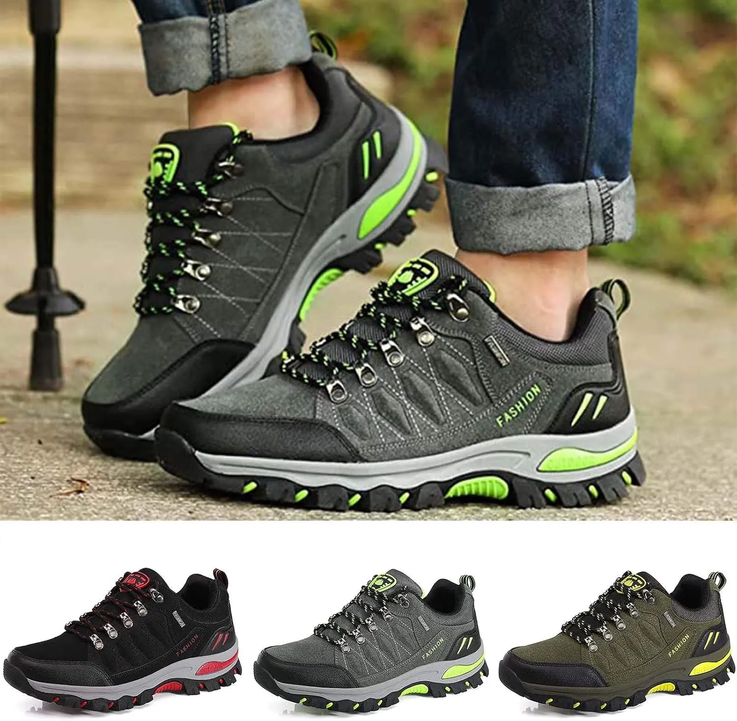 Men's Breathable Stretch Workout Shoes Lace Up Comfortable Light-Weight Shoe Men's Comfortable Diabetic Shoes