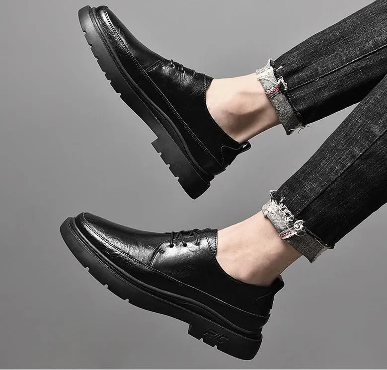 Men's Breathable Wingtip Brogue Oxfords Business Casual Leather Dress Shoes for Men
