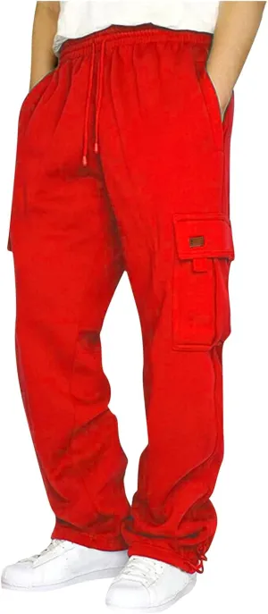 Men's Casual Cargo Joggers Drawstring Straight Leg Breathable Chino Pants Work Slim Fit Twill Jogging Sweatpants