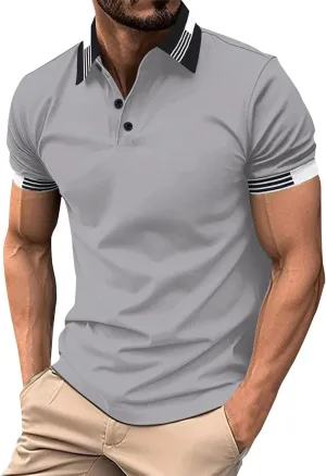 Men's Casual Polo Shirts Quick Dry Short Sleeve 2025 Fashion Golf Shirt Classic Striped Slim Fit T-Shirts