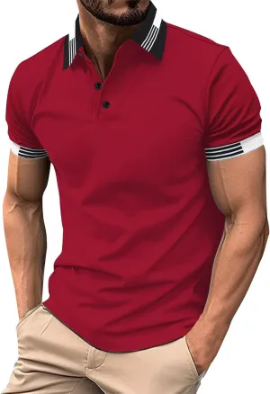 Men's Casual Polo Shirts Quick Dry Short Sleeve 2025 Fashion Golf Shirt Classic Striped Slim Fit T-Shirts