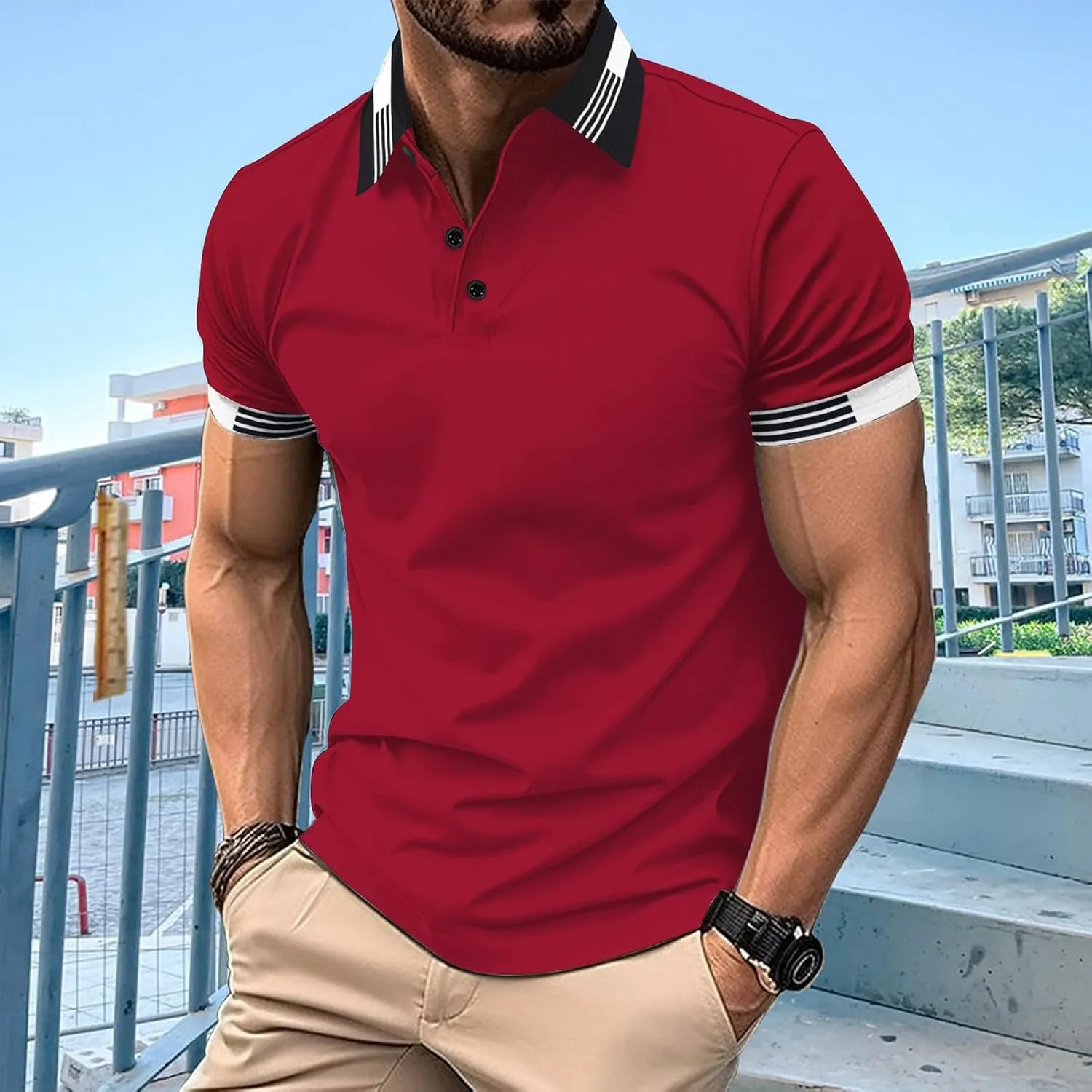 Men's Casual Polo Shirts Quick Dry Short Sleeve 2025 Fashion Golf Shirt Classic Striped Slim Fit T-Shirts