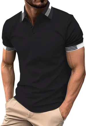 Men's Casual Polo Shirts Quick Dry Short Sleeve 2025 Fashion Golf Shirt Classic Striped Slim Fit T-Shirts
