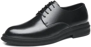 Men's Classic Retro Casual Leather Dress Shoes Mens Fashion Business Lace Up Low Oxfords Shoes