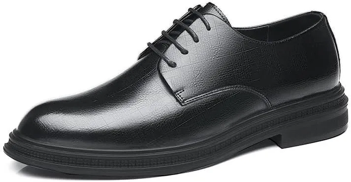 Men's Classic Retro Casual Leather Dress Shoes Mens Fashion Business Lace Up Low Oxfords Shoes