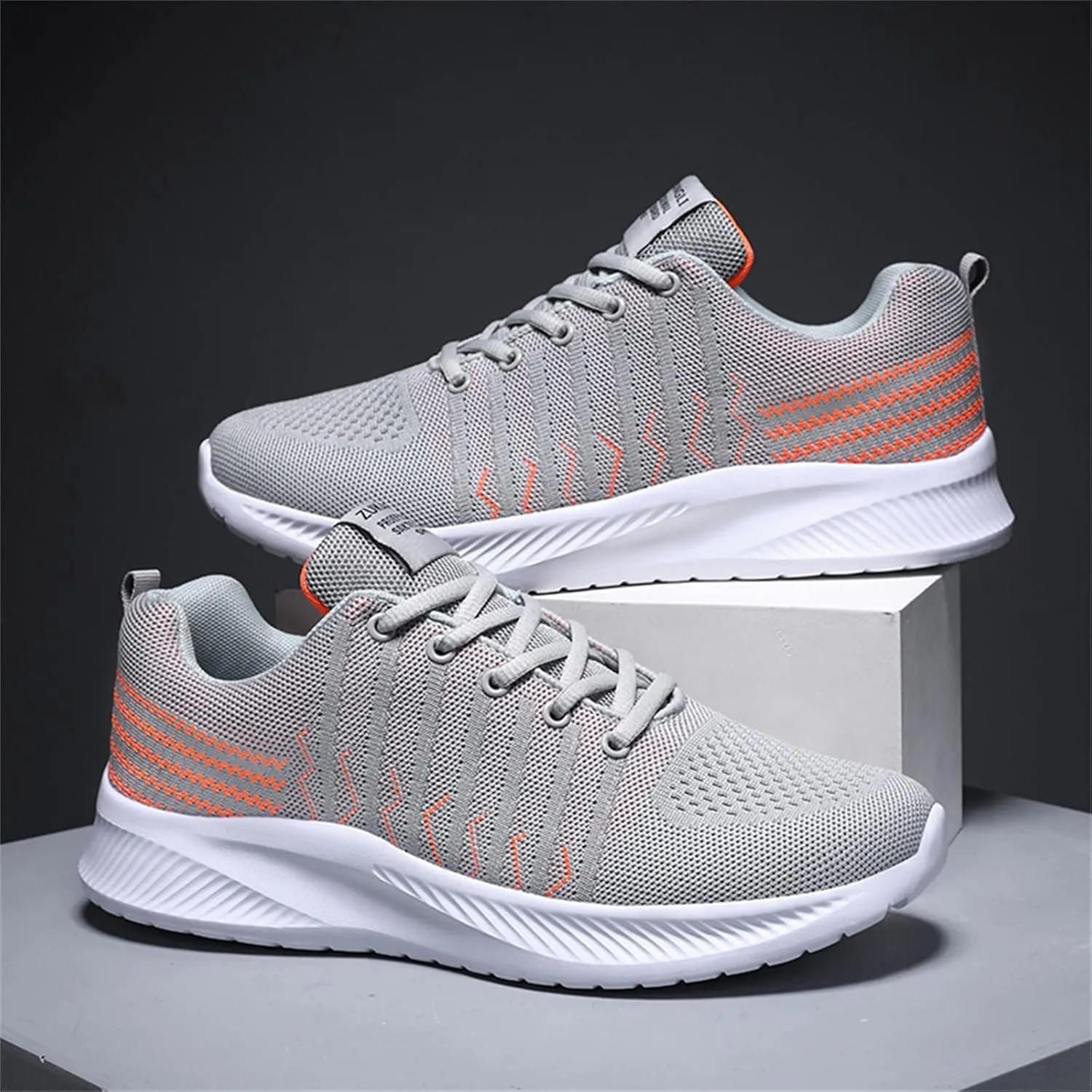 Men's Comfortable Stretch Workout Shoes Lace Up Lightweight Breathable Fashion Sneaker Casual Stretch Sneaker