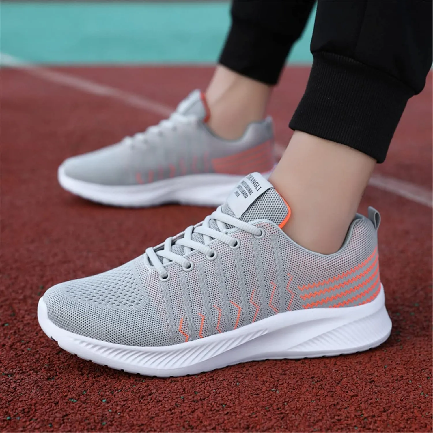 Men's Comfortable Stretch Workout Shoes Lace Up Lightweight Breathable Fashion Sneaker Casual Stretch Sneaker