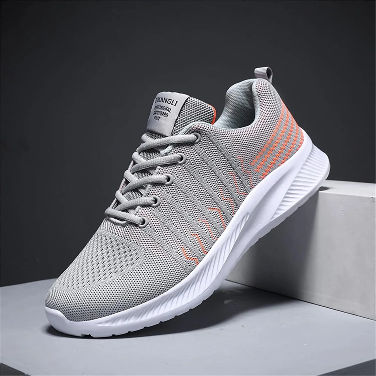 Men's Comfortable Stretch Workout Shoes Lace Up Lightweight Breathable Fashion Sneaker Casual Stretch Sneaker