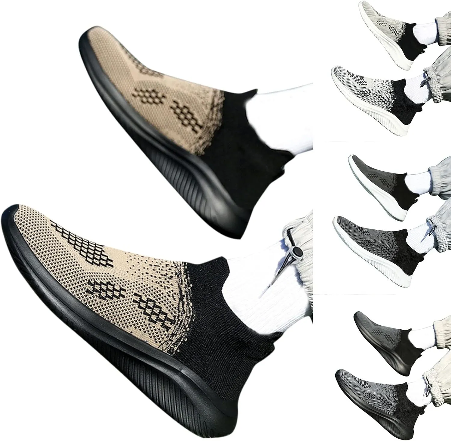 Mens Couple Shoes Casual Slip On Breathable Fashion Flat Casual Shoes Walking Sneaker for Men