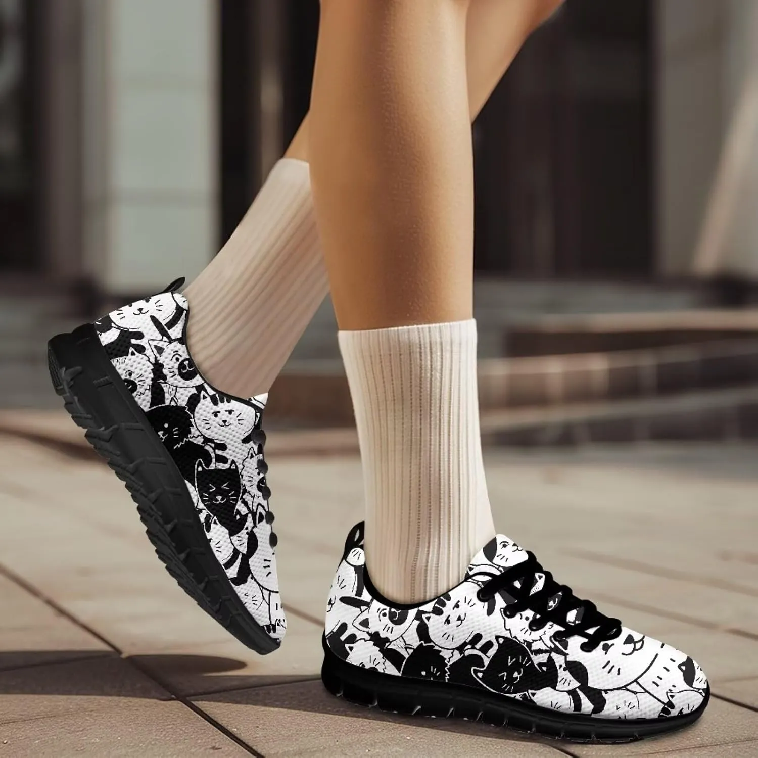 Mens Cross Training Sneakers Casual Sport Shoes Cozy Cushioned Lightweight Shoes for Travel US 5-14 Black Sole