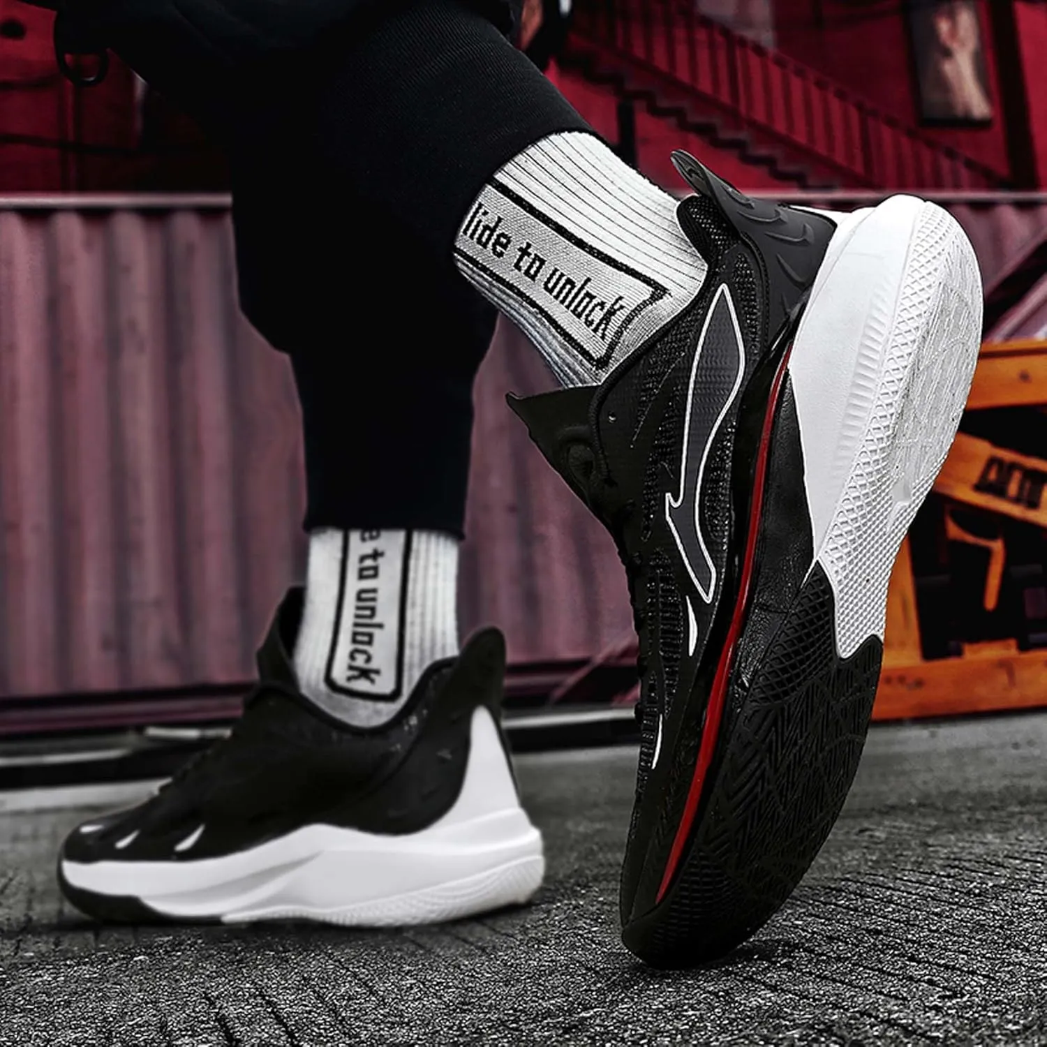 Men's Fashion Basketball Shoes Fashion Sneakers Breathable Mesh Casual Athletic Walking Shoes Non-Slip Wearable Training Sports Running Shoes