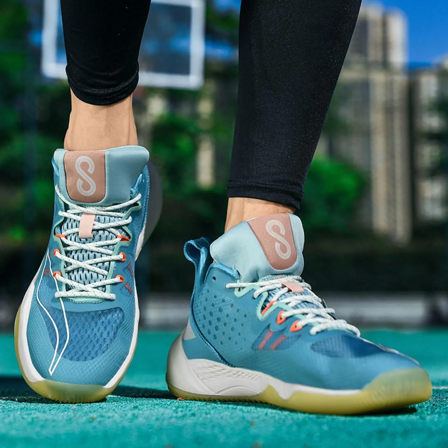 Men's Fashion Basketball Shoes Non-Slip Breathable Running Sneakers Outdoor Casual Sports Walking Shoes Street Personalized Trend Basketball Sneakers