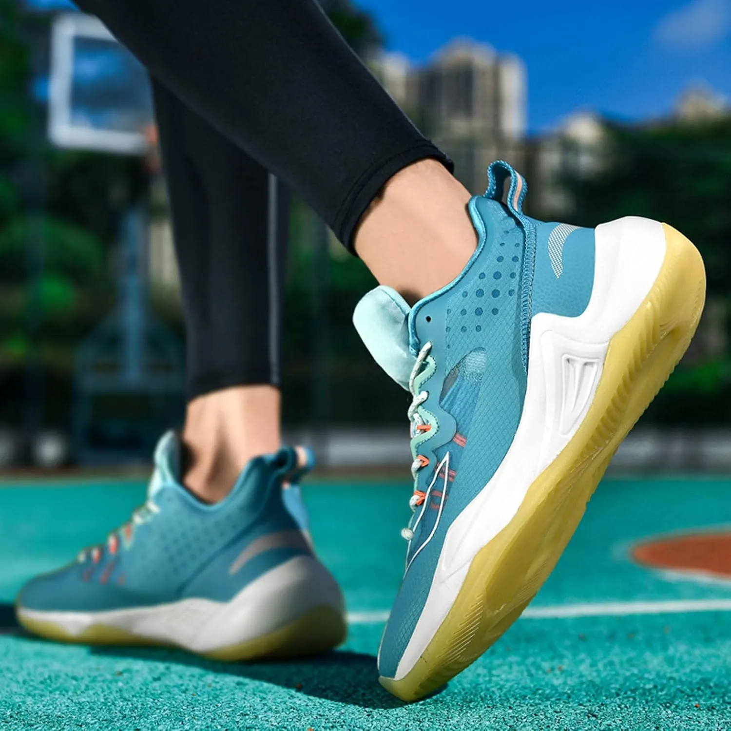 Men's Fashion Basketball Shoes Non-Slip Breathable Running Sneakers Outdoor Casual Sports Walking Shoes Street Personalized Trend Basketball Sneakers