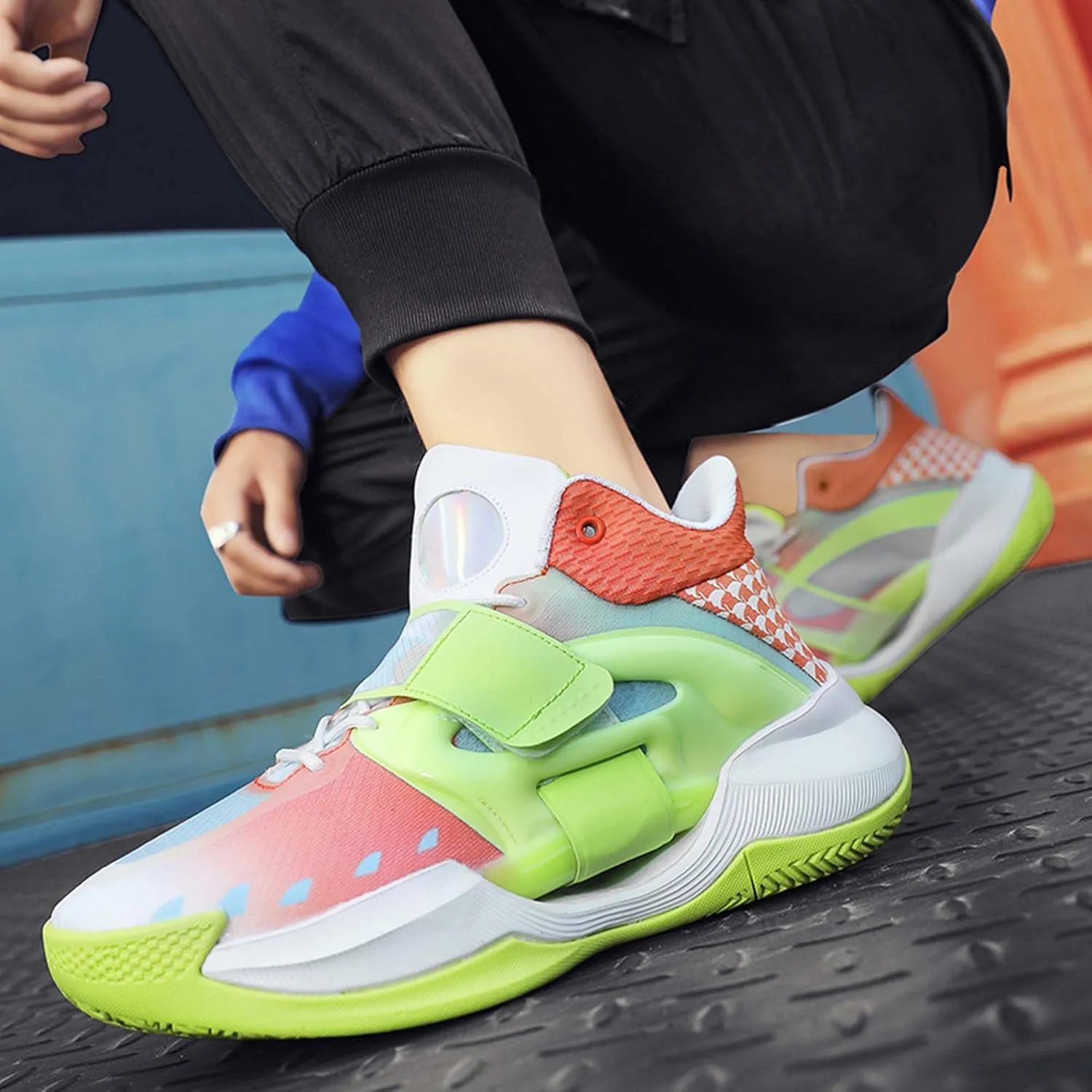Men's Fashion Basketball Shoes Soft Sole Comfortable Sneakers Teenagers Breathable Anti-Slip Running Trainers Women's Basketball Sneakers Outdoor Casual Walking/Men's/Women's Shoes