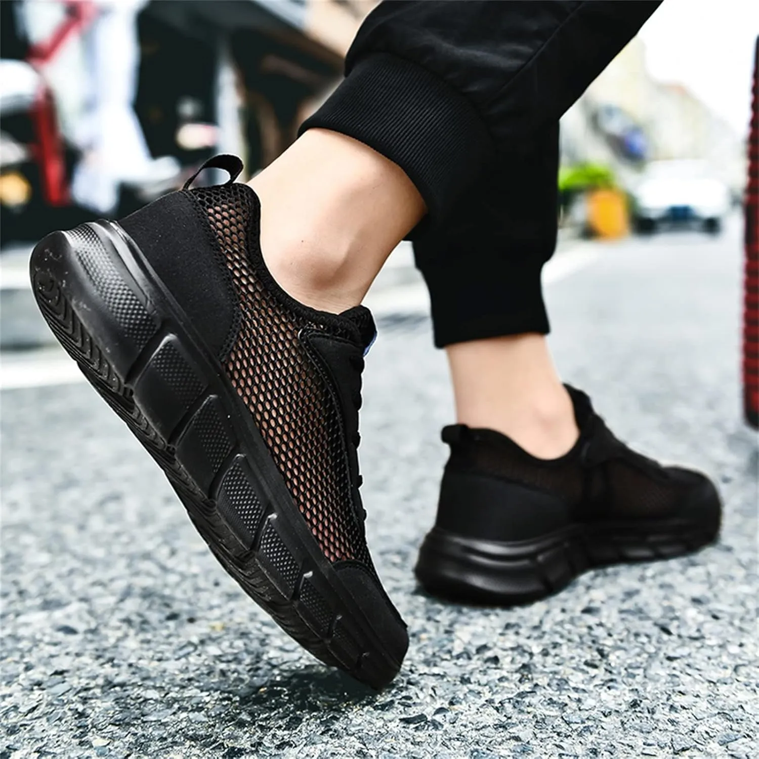 Men's Fashion Versatile Walking Shoes Comfortable Breathable Lace Up Sneaker Lightweight Diabetic Shoes for Men