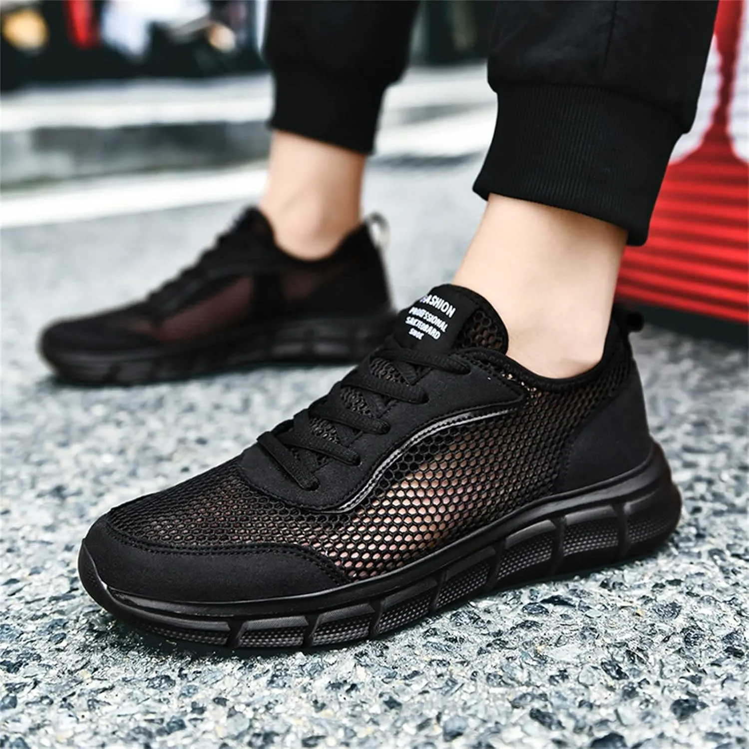Men's Fashion Versatile Walking Shoes Comfortable Breathable Lace Up Sneaker Lightweight Diabetic Shoes for Men