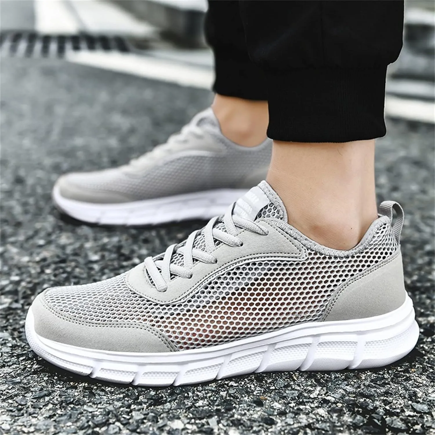 Men's Fashion Versatile Walking Shoes Comfortable Breathable Lace Up Sneaker Lightweight Diabetic Shoes for Men