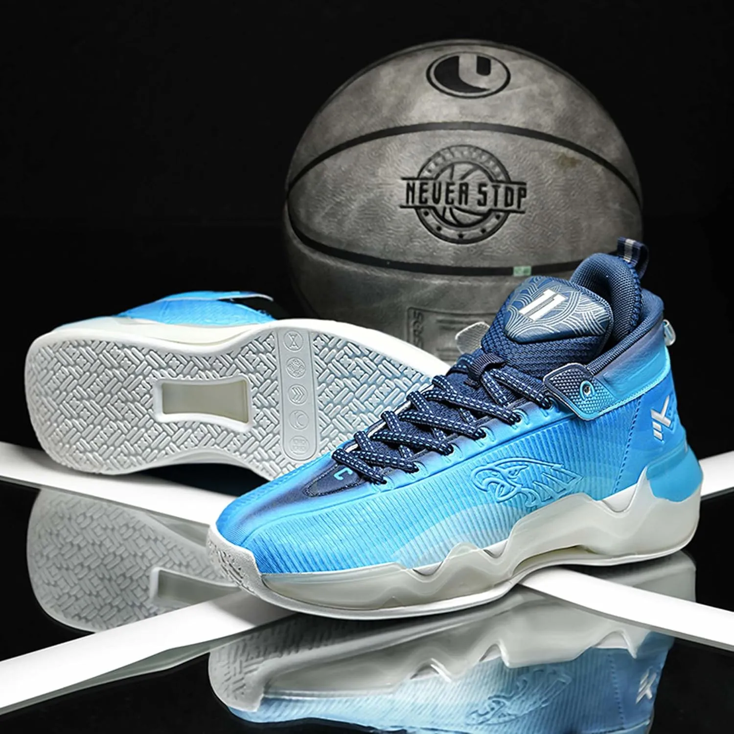 Men's Fluorescent Basketball Shoes Fashion Sneakers Indoor and Outdoor Basketball Game Training Shoes Women's Outdoor Fitness Running Shoes Men's High Top Basketball Shoes