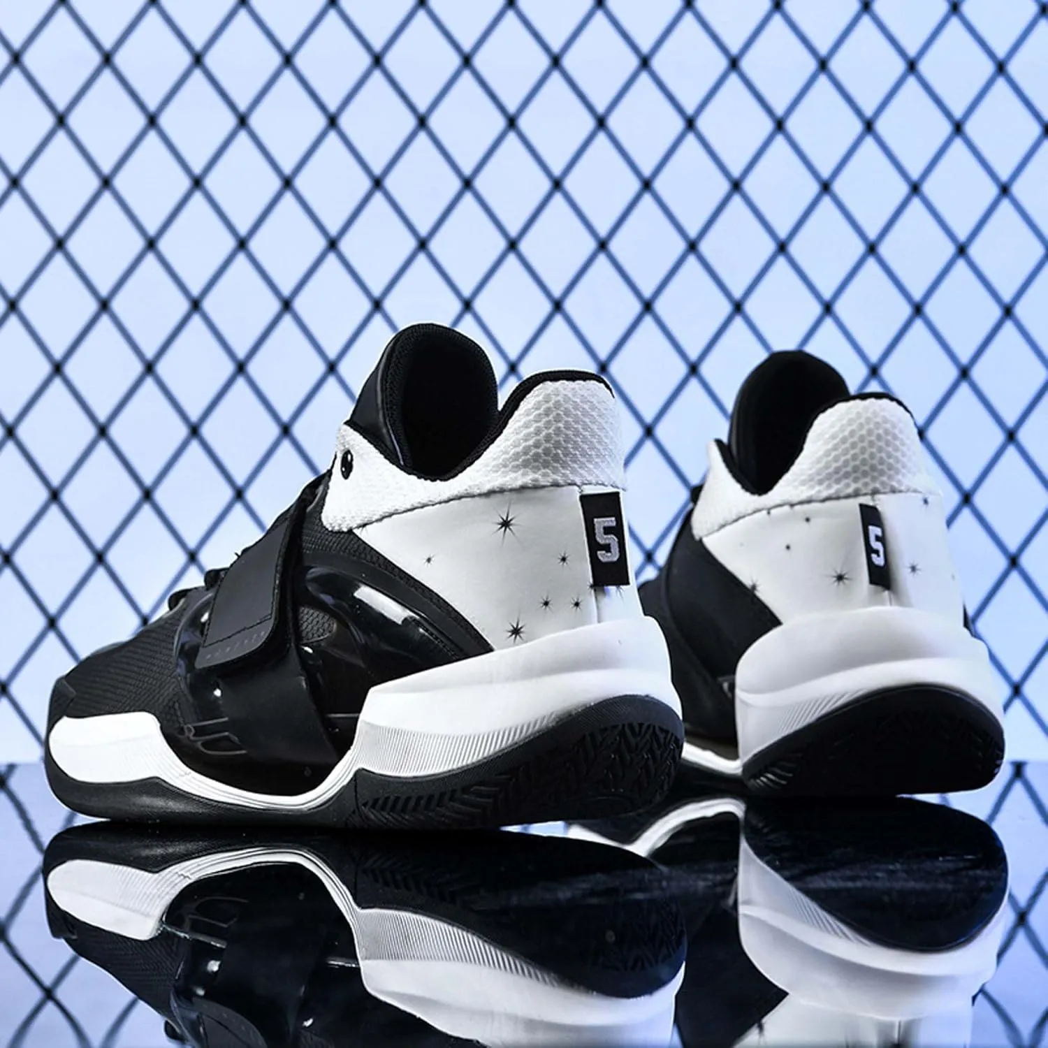 Men's Fluorescent Basketball Shoes Non-Slip Cushioning Youth Training Running Basketball Sneakers Comfortable Breathable Women's Fitness Tennis Basketball Sneakers