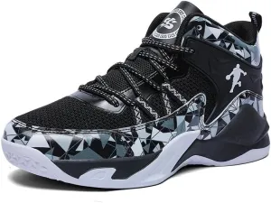 Men's High Top Basketball Shoes are Breathable Non Slip Wear-Resistant Lightweight Sports Training Boots