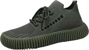 Men's Lace Up Memory Foam Sneakers Breathable Casual Comfortable Walking Sneaker Arch Support Plantar Fasciitis