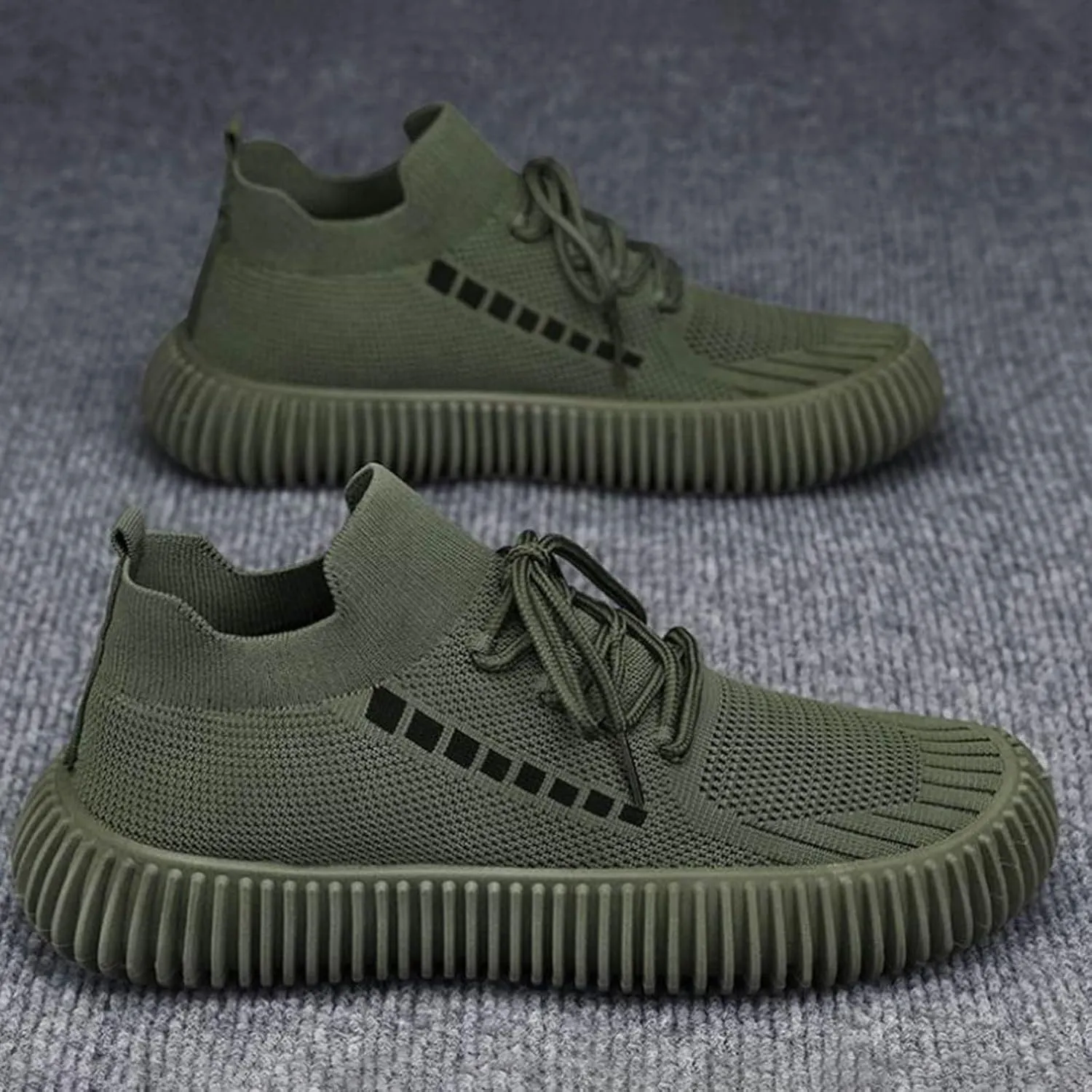 Men's Lace Up Memory Foam Sneakers Breathable Casual Comfortable Walking Sneaker Arch Support Plantar Fasciitis
