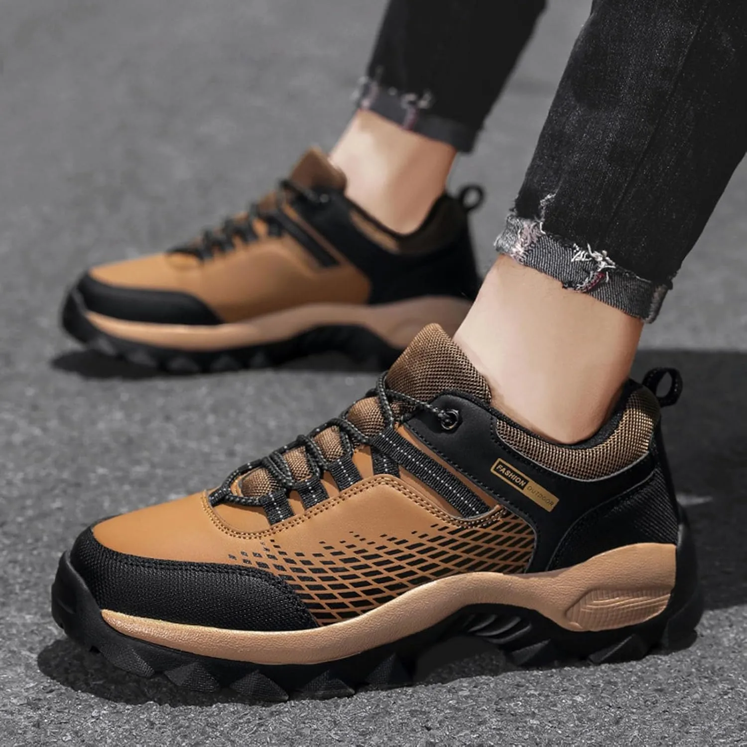 Men's Lace Up Memory Foam Sneakers Breathable Casual Comfortable Walking Sneaker Lightweight Minimalist Shoes