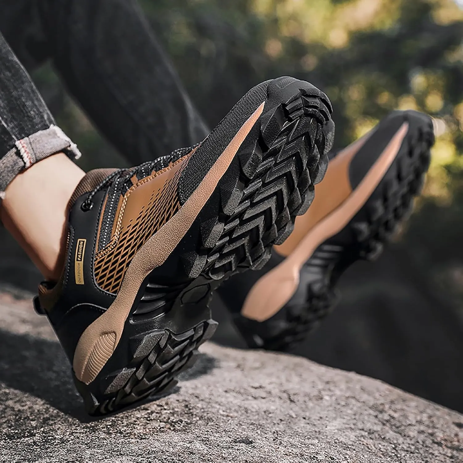 Men's Lace Up Memory Foam Sneakers Breathable Casual Comfortable Walking Sneaker Lightweight Minimalist Shoes