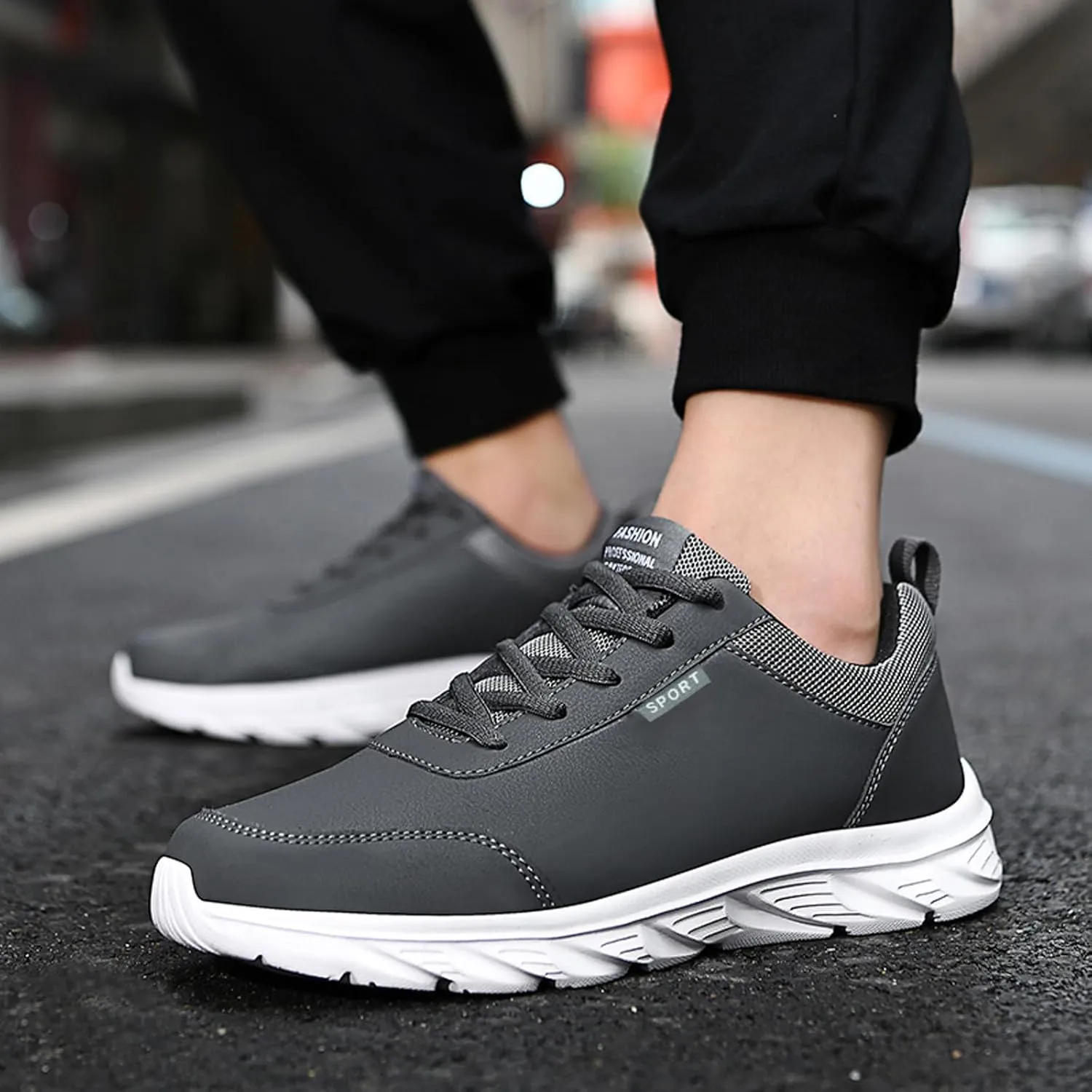 Men's Lace Up Memory Foam Sneakers Lightweight Breathable Walking Shoe Gym Tennis Men's Comfortable Dress Shoes