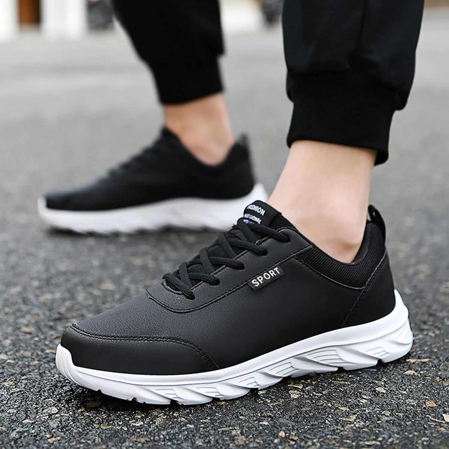 Men's Lace Up Memory Foam Sneakers Lightweight Breathable Walking Shoe Gym Tennis Men's Comfortable Dress Shoes
