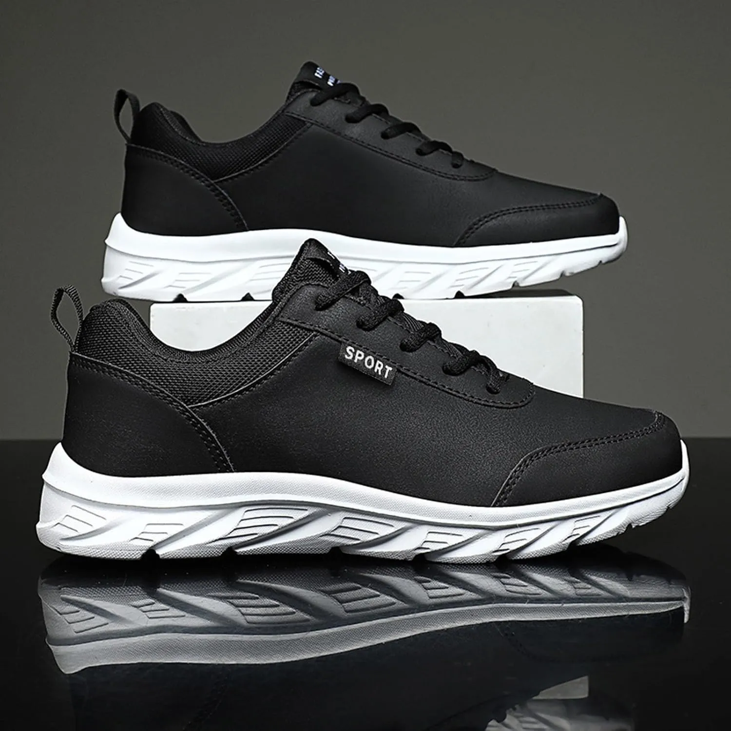 Men's Lace Up Memory Foam Sneakers Lightweight Breathable Walking Shoe Gym Tennis Men's Comfortable Dress Shoes