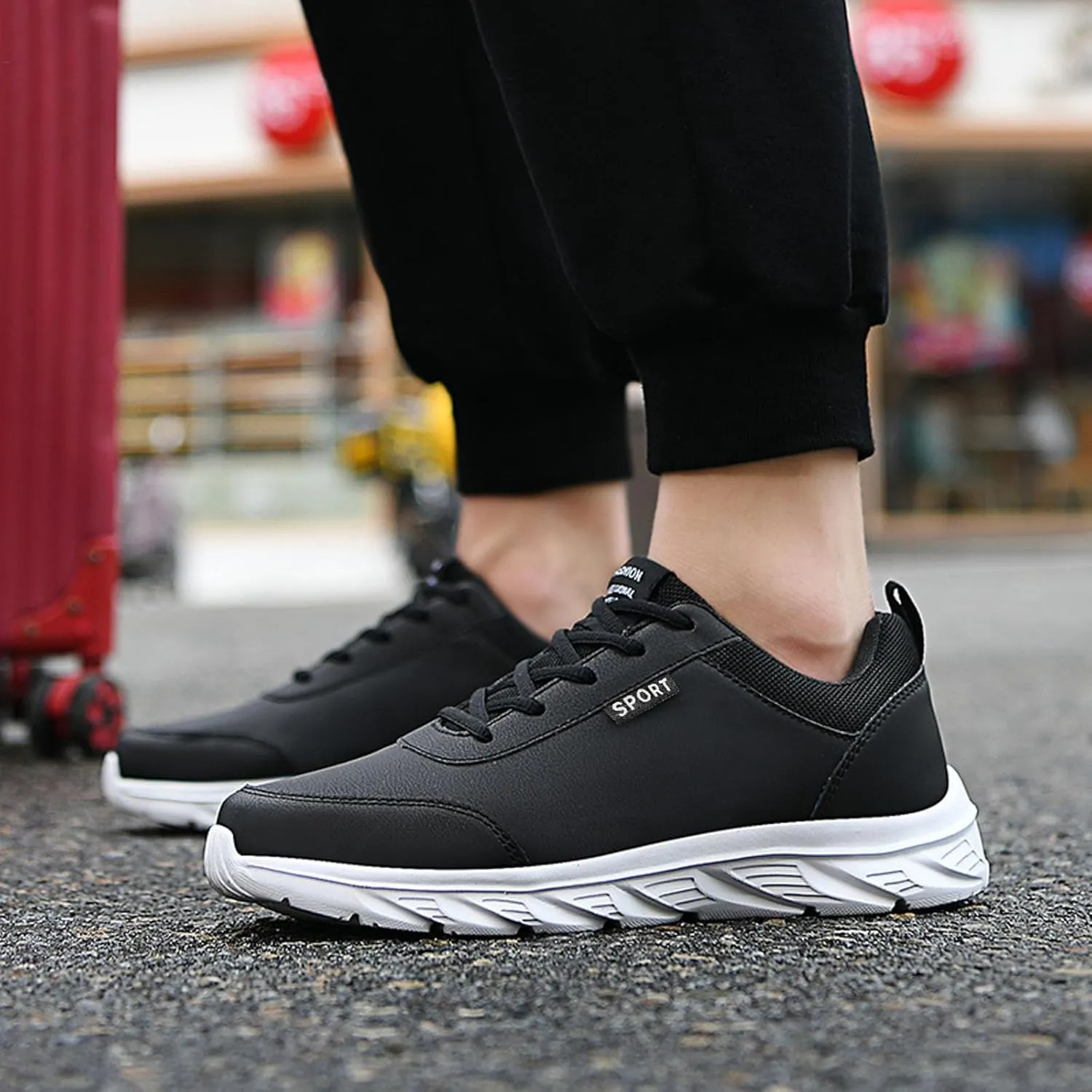 Men's Lace Up Memory Foam Sneakers Lightweight Breathable Walking Shoe Gym Tennis Men's Comfortable Dress Shoes