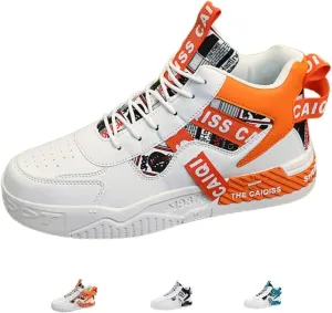 Mens Mid Top Sneakers - Skate Shoes for Men, Fashion Casual Skateboarding Sneakers, Walking Hundred Thick Bottom Shoes