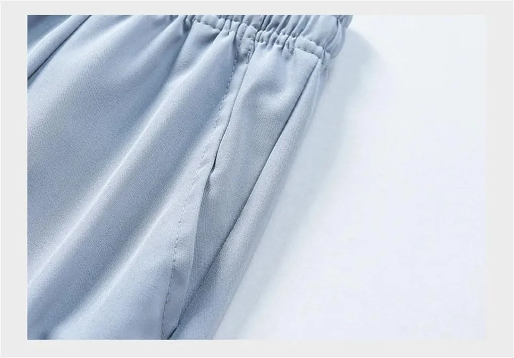 Men's Pants Elastic Waist Breathable Quick Dry Sport Slim Fit Casual Straight Pants