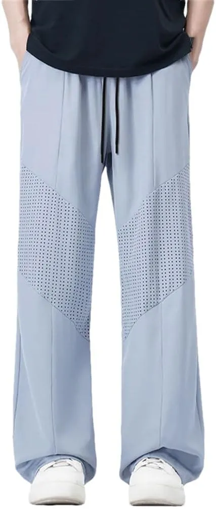 Men's Pants Elastic Waist Breathable Quick Dry Sport Slim Fit Casual Straight Pants