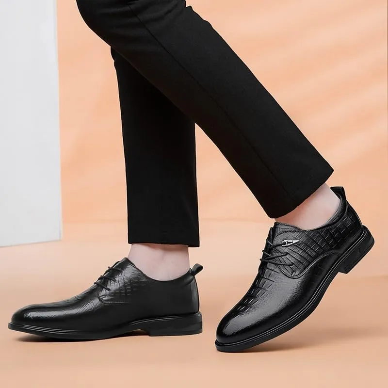 Mens Patent Leather Dress Shoes Classic Lace Up Pointed Toe Casual Oxfords Shoes Modern Wedding Office Derby Shoes for Men