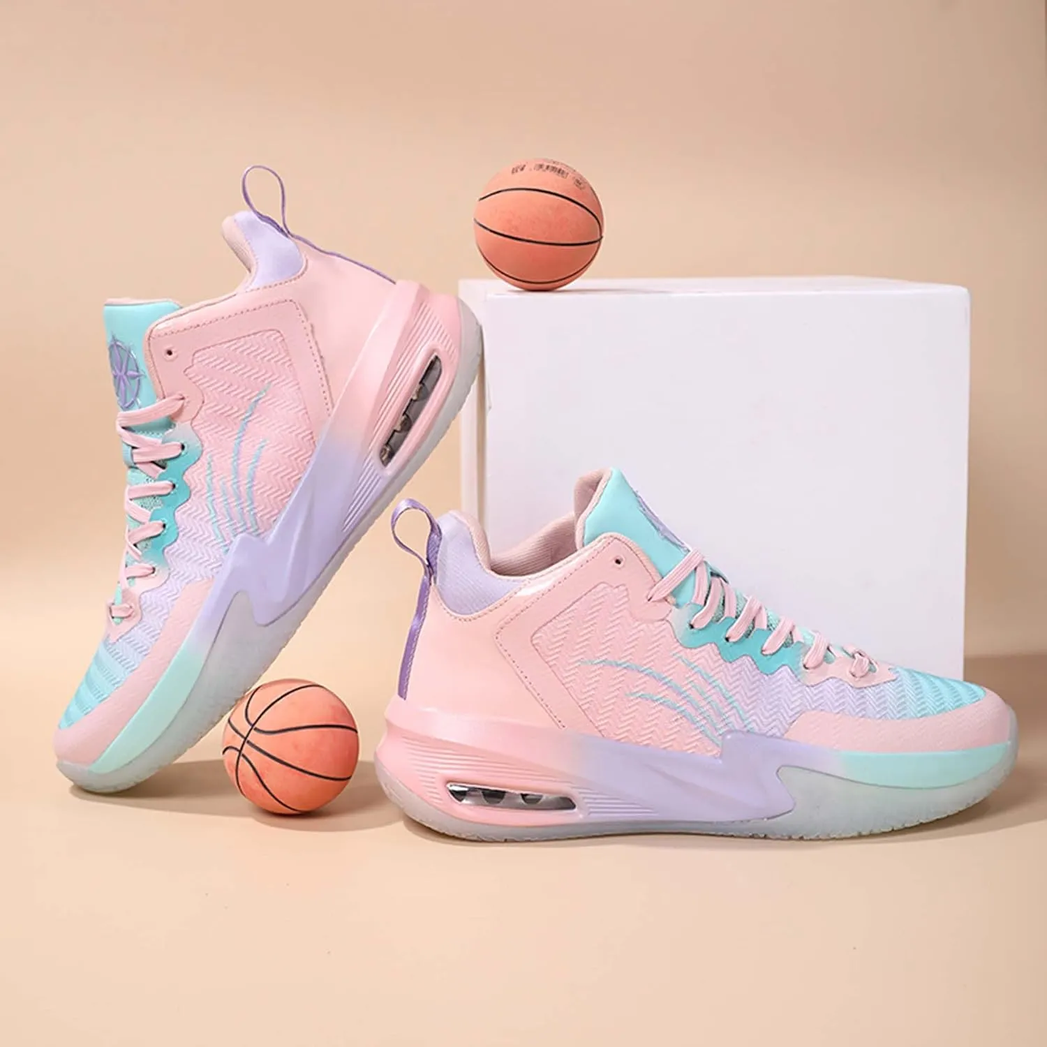Men's Professional Basketball Shoes Indoor and Outdoor Non-Slip Cushioning Match Training Shoes Teenagers Breathable Running Shoes Women's Fashion Tennis Sneakers