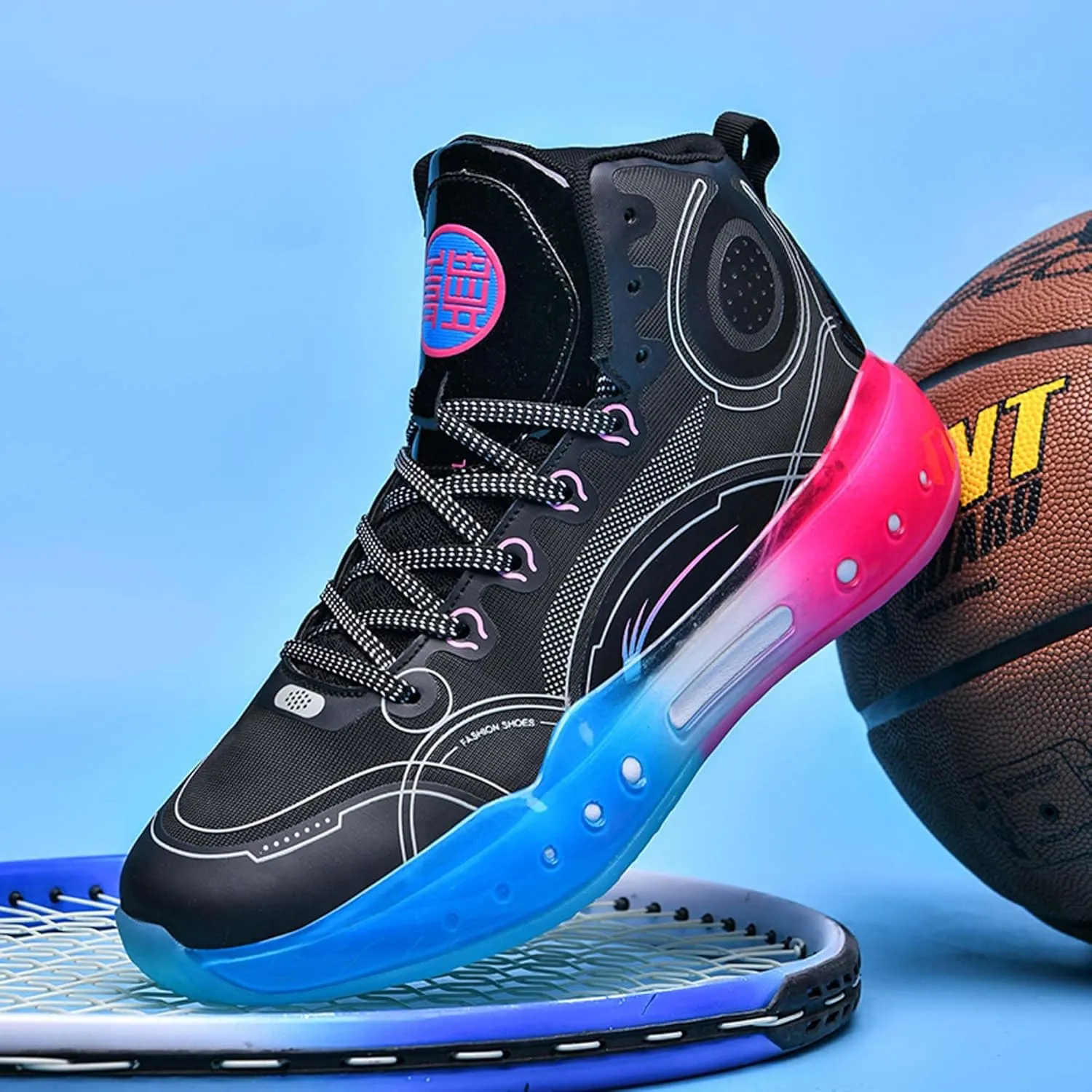 Men's Professional High Top Basketball Shoes Outdoor Anti-Slip Cushioning Teenage Sports Running Training Shoes Women's Fashion Sports Basketball Shoes Casual Walking Sports Men's/Women's Shoes