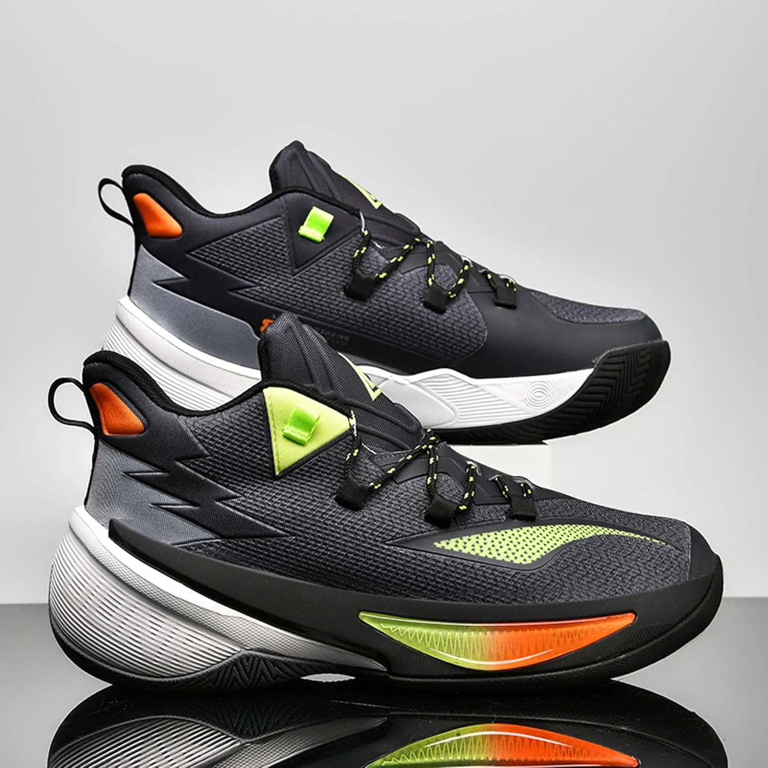 Men's Professional Match Basketball Shoes Street Combat Basketball Sneakers Women's Non-Slip Breathable Casual Sneakers Arch Support Walking Shoes