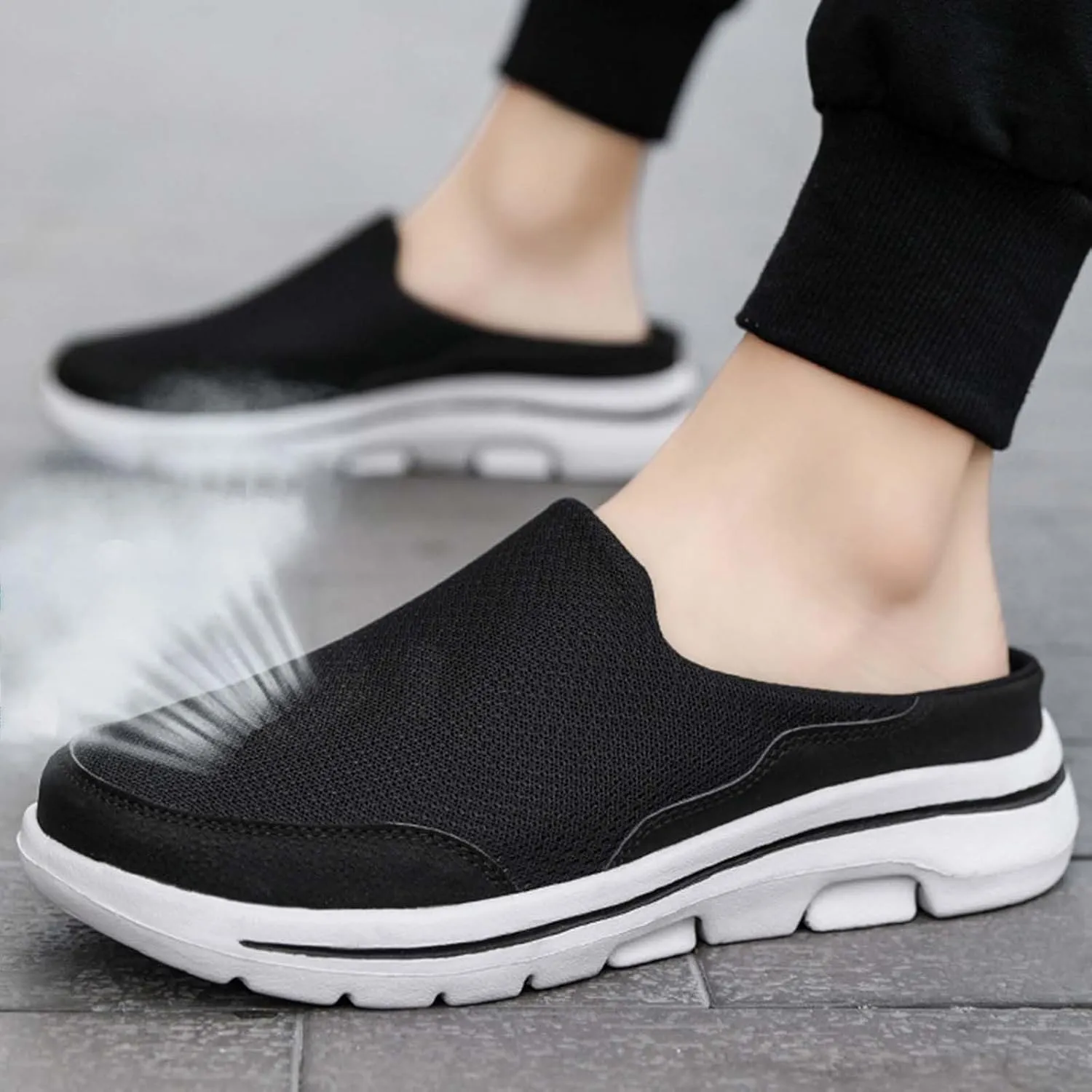 Men's Reathable Stretch Canvas Shoes Lightweight Breathable Walking Shoe Gym Tennis Business Formal Dress Shoes