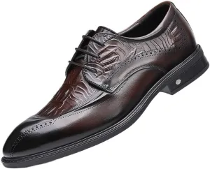 Men's Retro Genuine Leather Dress Shoes Men Fashion Casual Comfortable Soft Non-Slip Walking Oxfords Shoes