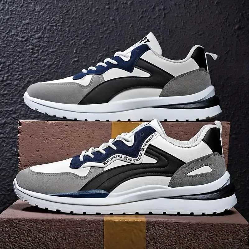 Men's Retro Street Style Low-Top Skate Shoes - Comfortable, Non-Slip, Durable Lace-Up Sneakers in Striped & Solid Colors for Casual, Running & Outdoor Activities - All-Season Wear