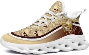 Men's Road Runnig Shoes Non-Slip Lightweight Fashion Skull Rose Walking Sneaker Athletic Cool Cushioned Sport Shoes for Women