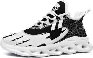 Men's Road Runnig Shoes Non-Slip Lightweight Fashion Skull Rose Walking Sneaker Athletic Cool Cushioned Sport Shoes for Women
