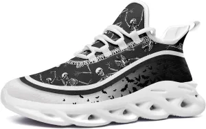 Men's Road Runnig Shoes Non-Slip Lightweight Fashion Skull Rose Walking Sneaker Athletic Cool Cushioned Sport Shoes for Women
