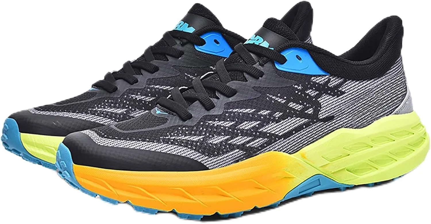 Men's Road Running Walking Shoes Platform Cushioned Comfort Racing Sneakers Durable Non-Slip Breathable Athletic Tennis Gym Workout Trainers