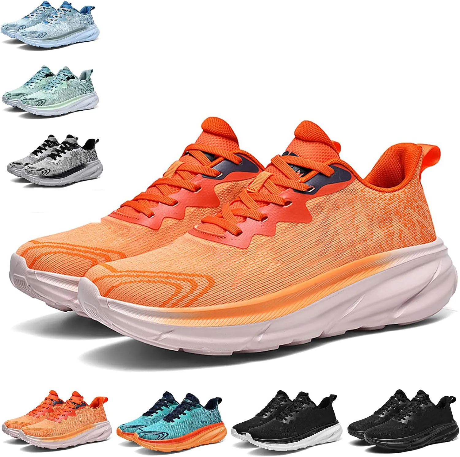Men's Running Sneakers Shoes Comfortable Platform Cushioned Mens Road Running Shoes Ultra Light Breathable 2025 Casual Walking Tennis Jogging Athletic Trainers