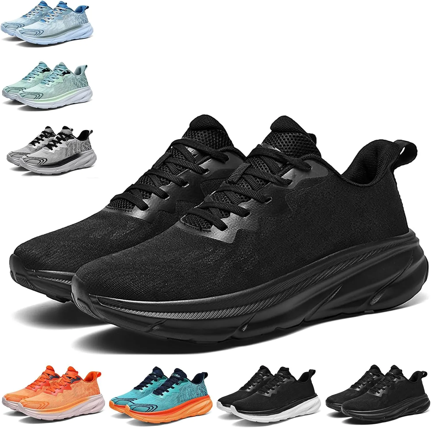 Men's Running Sneakers Shoes Comfortable Platform Cushioned Mens Road Running Shoes Ultra Light Breathable 2025 Casual Walking Tennis Jogging Athletic Trainers