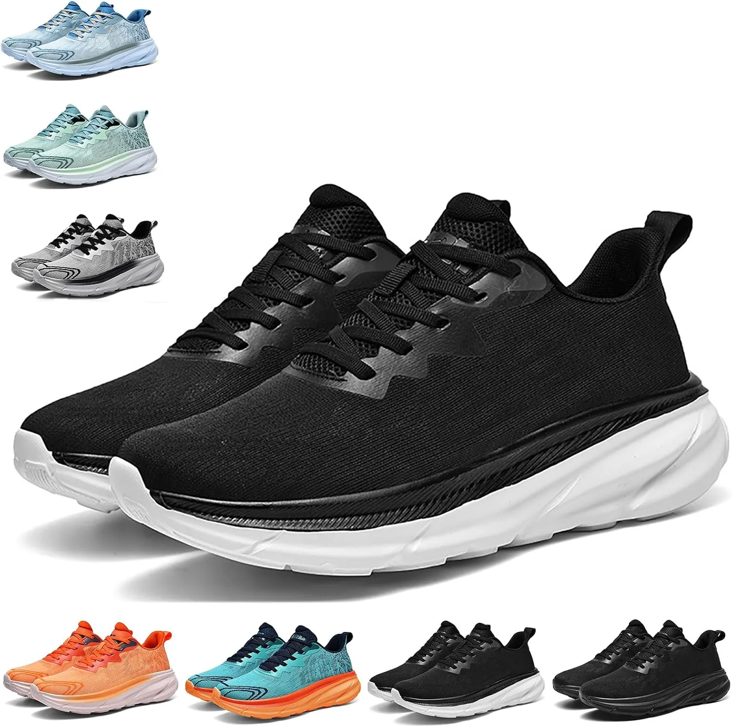 Men's Running Sneakers Shoes Comfortable Platform Cushioned Mens Road Running Shoes Ultra Light Breathable 2025 Casual Walking Tennis Jogging Athletic Trainers